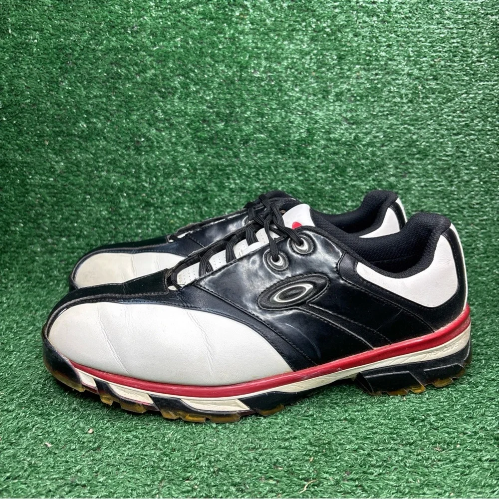 Oakley Golf Shoes Men's Size 11.5 White Black Leather Vintage - Rare - Sample